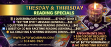 Load image into Gallery viewer, Tuesday &amp; Thursday Readings