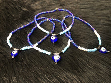 Load image into Gallery viewer, Blue Evil Eye Blessed Anklet